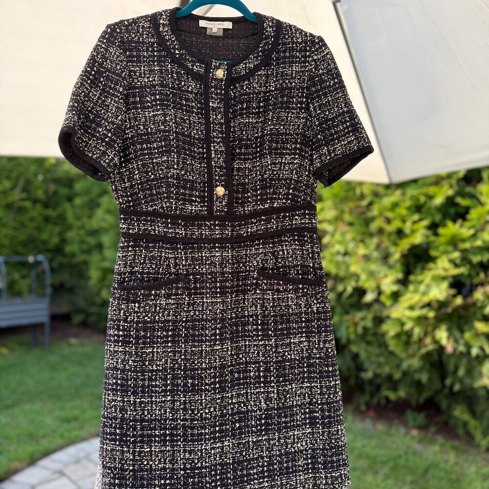 Gerard Darel Tweed Wool Dress – Glam - Inspired Short Sleeve Dress